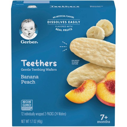 Teething Wafers Banana Peach 12/2ct, 1.7oz